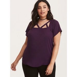Torrid georgette cage blouse